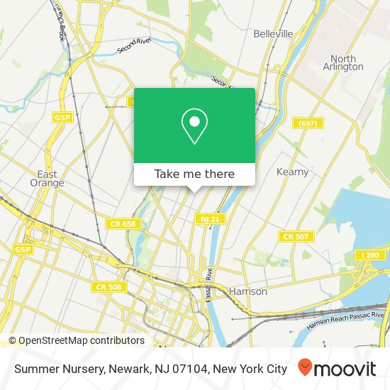 Mapa de Summer Nursery, Newark, NJ 07104