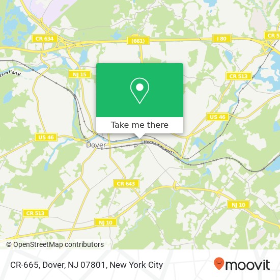 Mapa de CR-665, Dover, NJ 07801