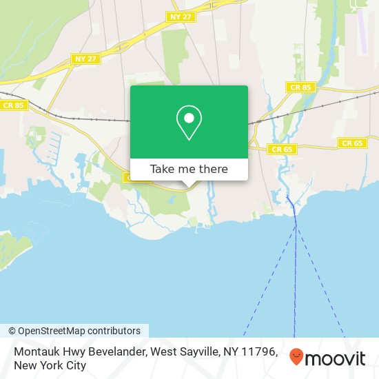 Mapa de Montauk Hwy Bevelander, West Sayville, NY 11796