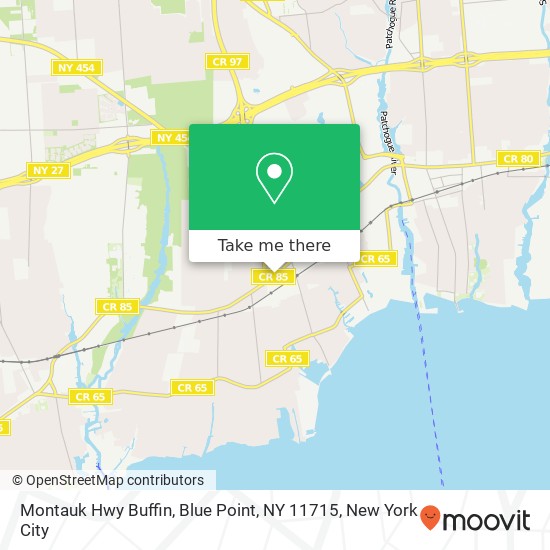 Mapa de Montauk Hwy Buffin, Blue Point, NY 11715