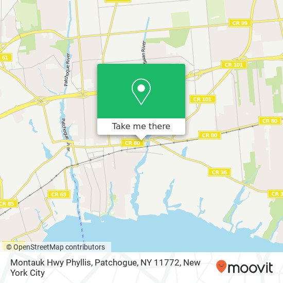 Mapa de Montauk Hwy Phyllis, Patchogue, NY 11772