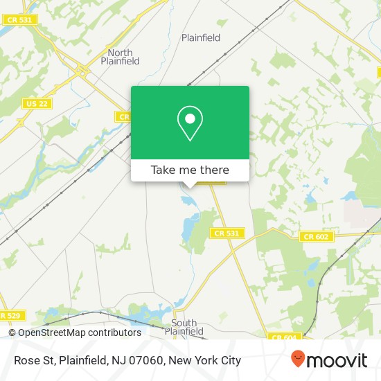 Mapa de Rose St, Plainfield, NJ 07060