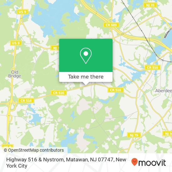 Mapa de Highway 516 & Nystrom, Matawan, NJ 07747