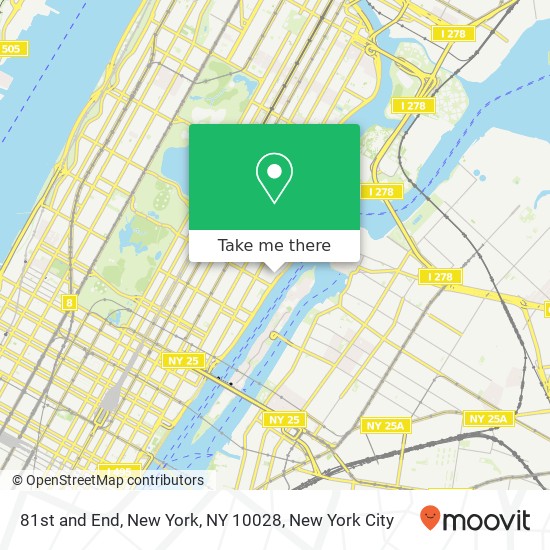 81st and End, New York, NY 10028 map