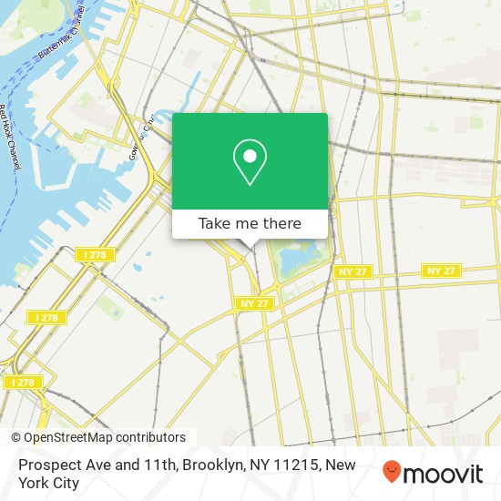 Mapa de Prospect Ave and 11th, Brooklyn, NY 11215