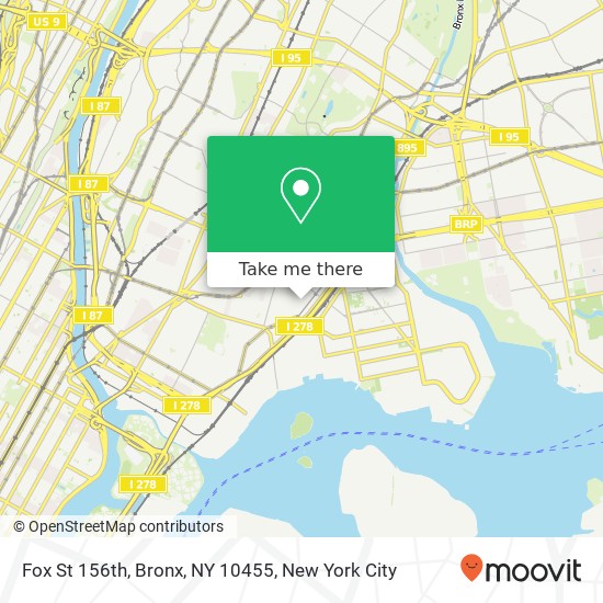 Mapa de Fox St 156th, Bronx, NY 10455