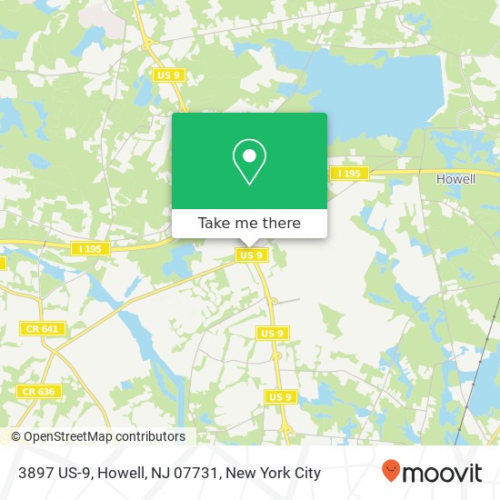 Mapa de 3897 US-9, Howell, NJ 07731