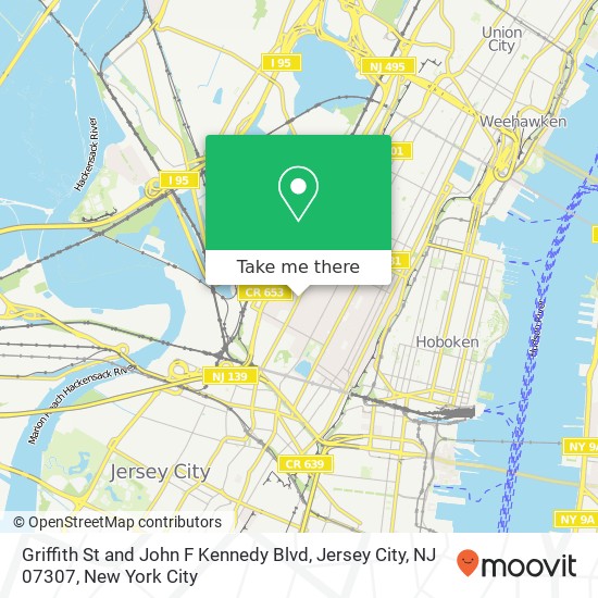 Mapa de Griffith St and John F Kennedy Blvd, Jersey City, NJ 07307