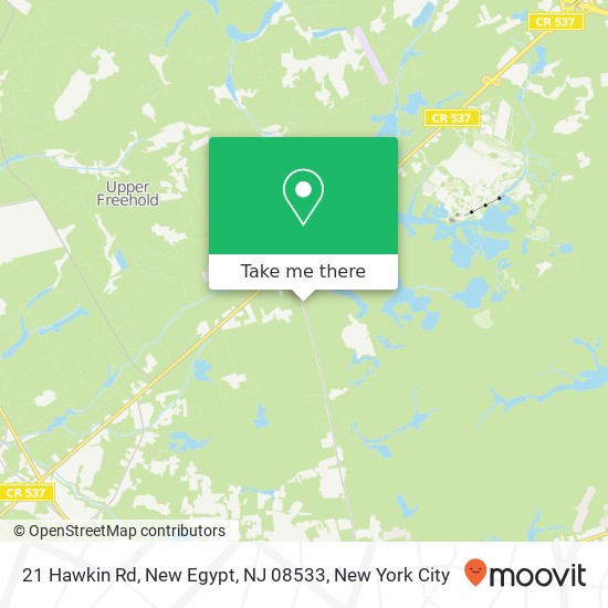 Mapa de 21 Hawkin Rd, New Egypt, NJ 08533