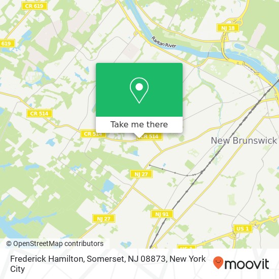 Frederick Hamilton, Somerset, NJ 08873 map