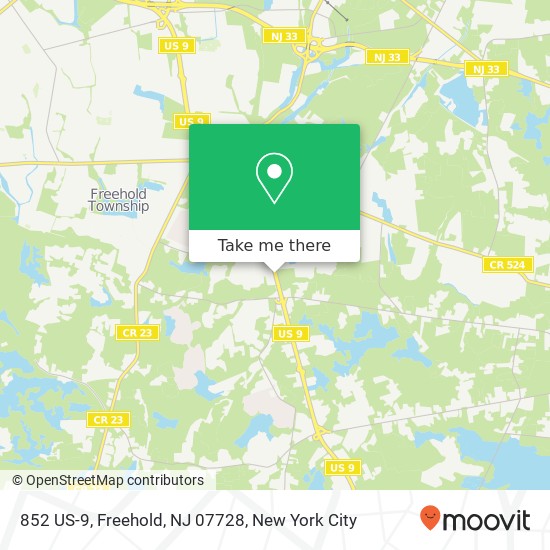Mapa de 852 US-9, Freehold, NJ 07728