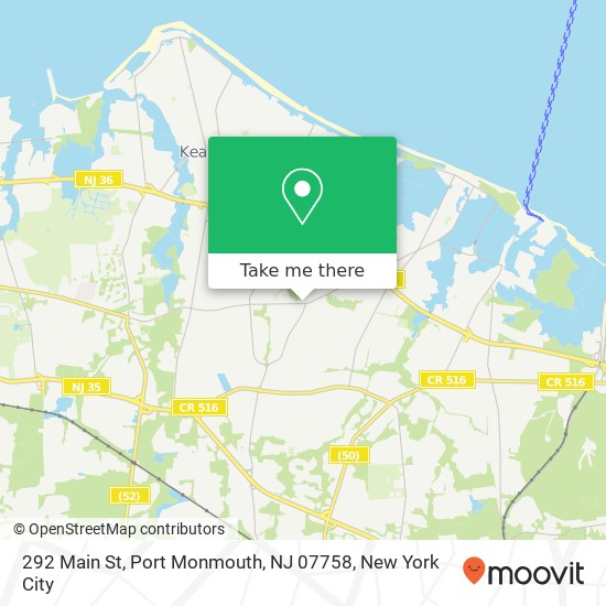 Mapa de 292 Main St, Port Monmouth, NJ 07758