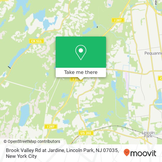 Mapa de Brook Valley Rd at Jardine, Lincoln Park, NJ 07035