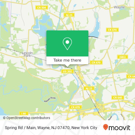 Mapa de Spring Rd / Main, Wayne, NJ 07470