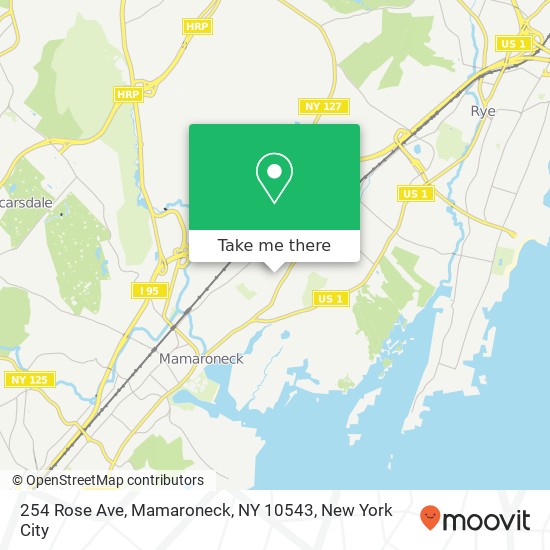 Mapa de 254 Rose Ave, Mamaroneck, NY 10543