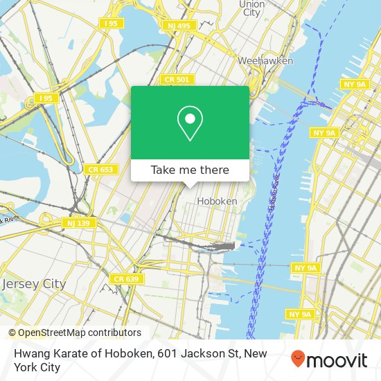 Hwang Karate of Hoboken, 601 Jackson St map