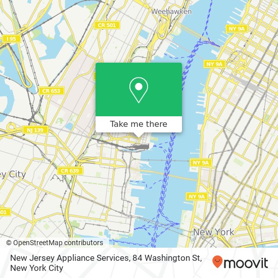 Mapa de New Jersey Appliance Services, 84 Washington St