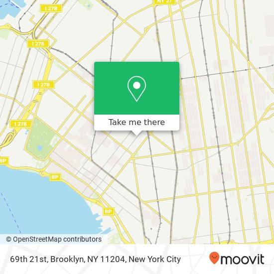 Mapa de 69th 21st, Brooklyn, NY 11204