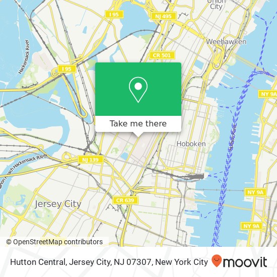 Mapa de Hutton Central, Jersey City, NJ 07307