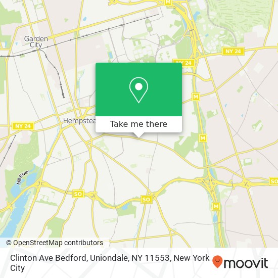 Mapa de Clinton Ave Bedford, Uniondale, NY 11553