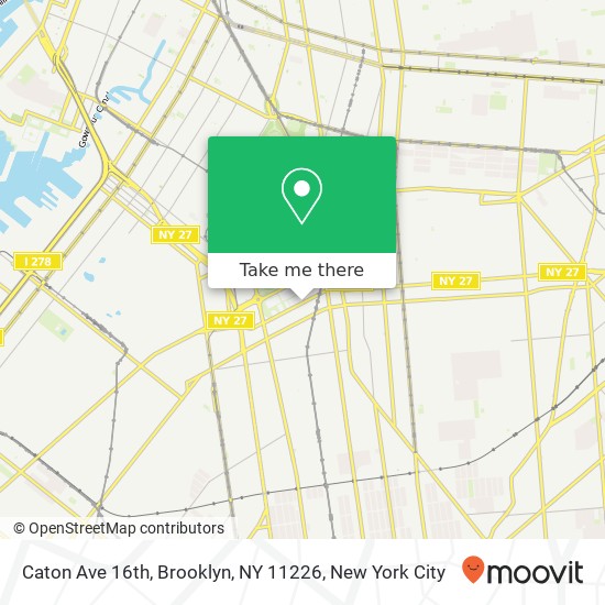 Mapa de Caton Ave 16th, Brooklyn, NY 11226