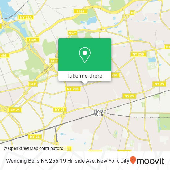 Mapa de Wedding Bells NY, 255-19 Hillside Ave