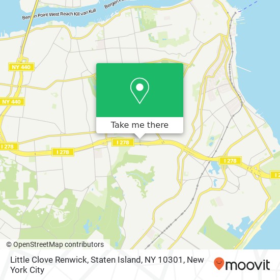 Mapa de Little Clove Renwick, Staten Island, NY 10301