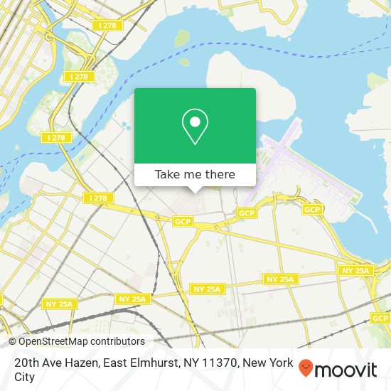 Mapa de 20th Ave Hazen, East Elmhurst, NY 11370