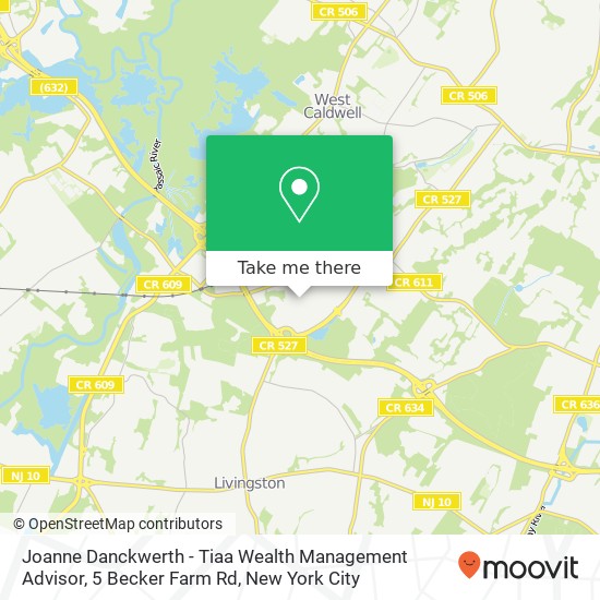 Mapa de Joanne Danckwerth - Tiaa Wealth Management Advisor, 5 Becker Farm Rd