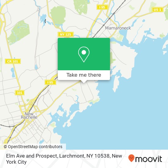 Mapa de Elm Ave and Prospect, Larchmont, NY 10538