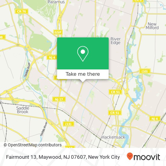 Mapa de Fairmount 13, Maywood, NJ 07607