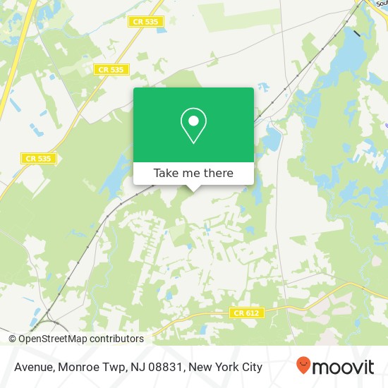 Mapa de Avenue, Monroe Twp, NJ 08831