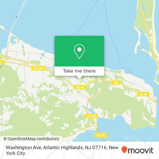 Mapa de Washington Ave, Atlantic Highlands, NJ 07716