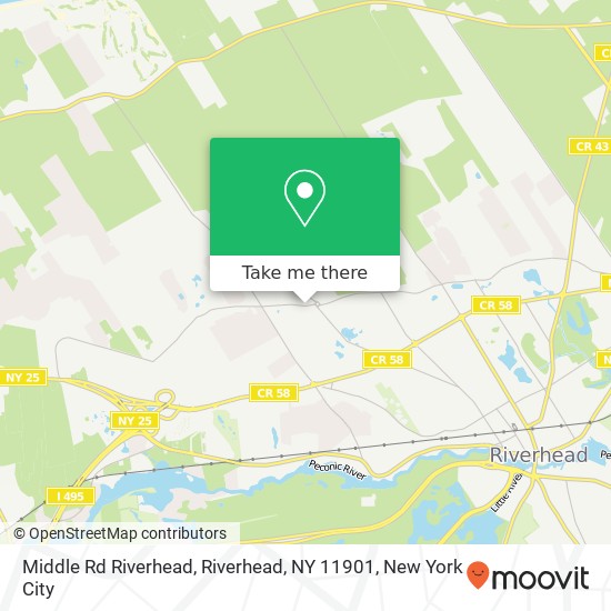 Mapa de Middle Rd Riverhead, Riverhead, NY 11901