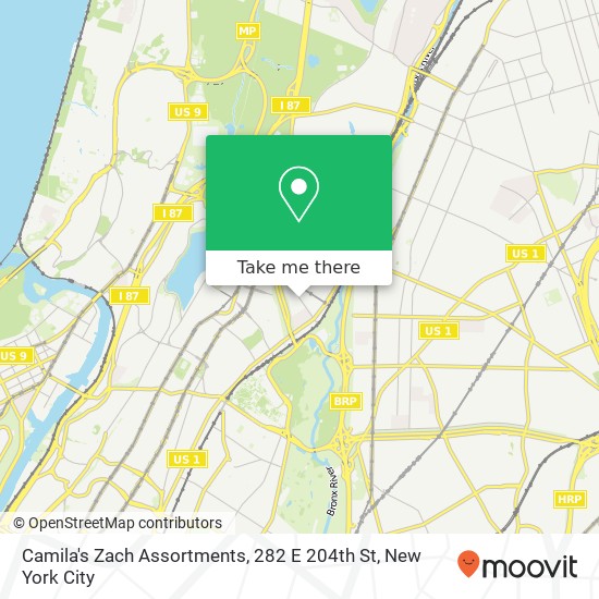Mapa de Camila's Zach Assortments, 282 E 204th St