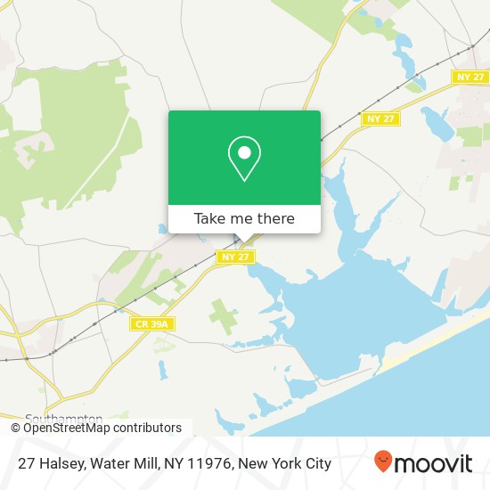 Mapa de 27 Halsey, Water Mill, NY 11976