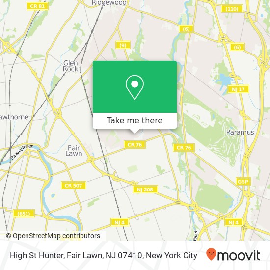 Mapa de High St Hunter, Fair Lawn, NJ 07410