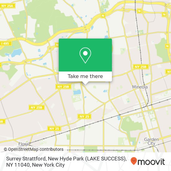 Mapa de Surrey Strattford, New Hyde Park (LAKE SUCCESS), NY 11040