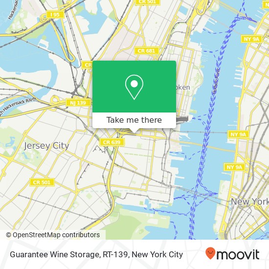 Guarantee Wine Storage, RT-139 map