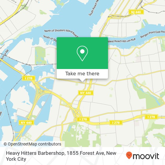 Mapa de Heavy Hitters Barbershop, 1855 Forest Ave