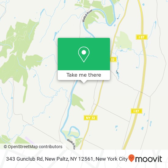 Mapa de 343 Gunclub Rd, New Paltz, NY 12561