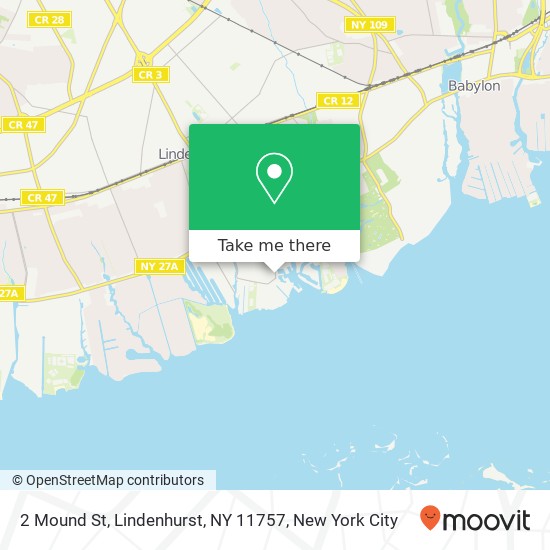 Mapa de 2 Mound St, Lindenhurst, NY 11757