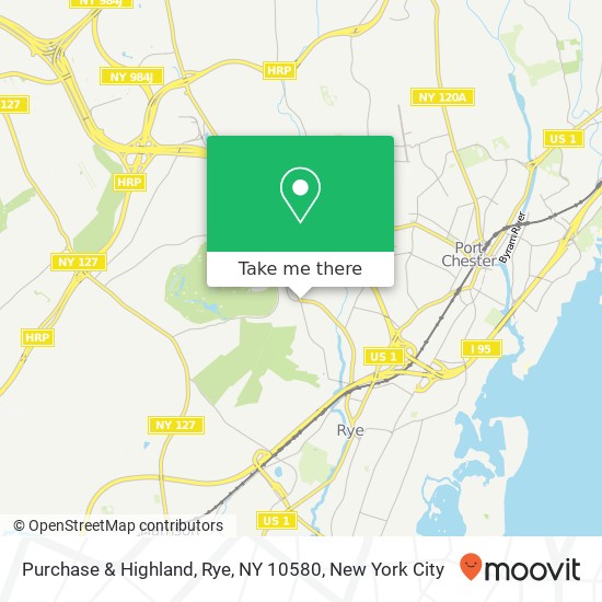 Mapa de Purchase & Highland, Rye, NY 10580