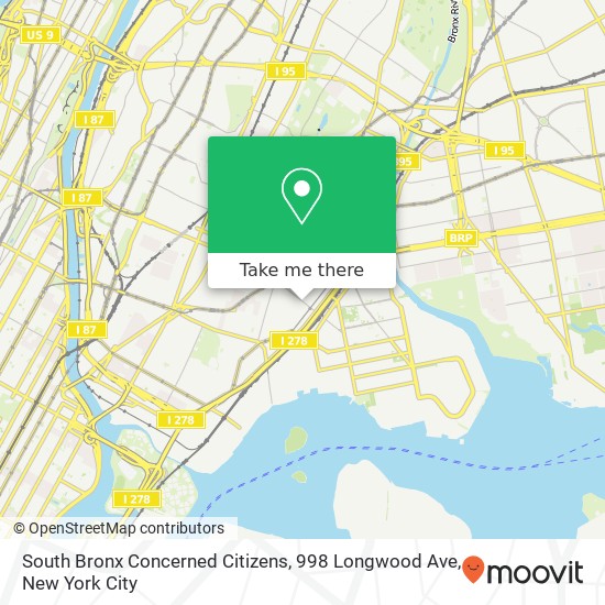 Mapa de South Bronx Concerned Citizens, 998 Longwood Ave
