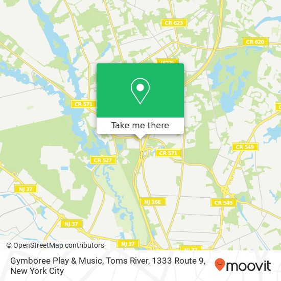 Mapa de Gymboree Play & Music, Toms River, 1333 Route 9