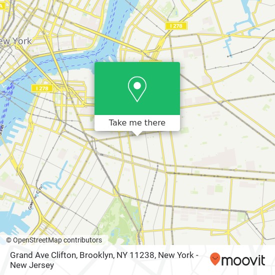 Mapa de Grand Ave Clifton, Brooklyn, NY 11238