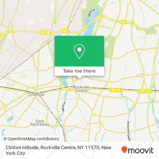 Mapa de Clinton Hillside, Rockville Centre, NY 11570