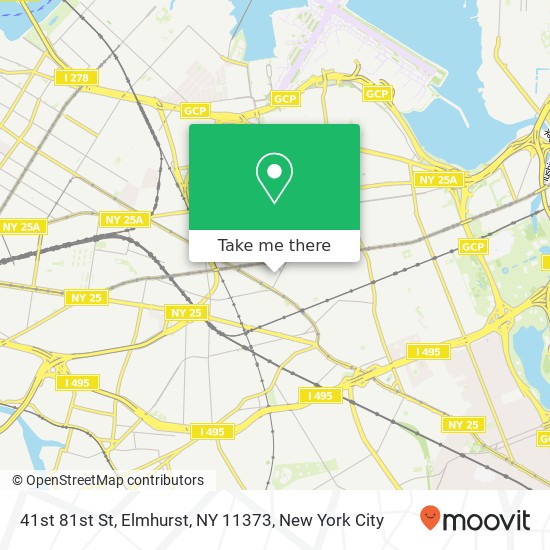 Mapa de 41st 81st St, Elmhurst, NY 11373