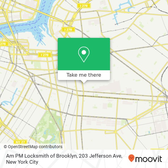 Mapa de Am PM Locksmith of Brooklyn, 203 Jefferson Ave