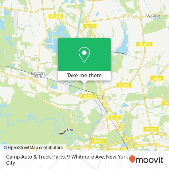 Mapa de Camp Auto & Truck Parts, 9 Whitmore Ave